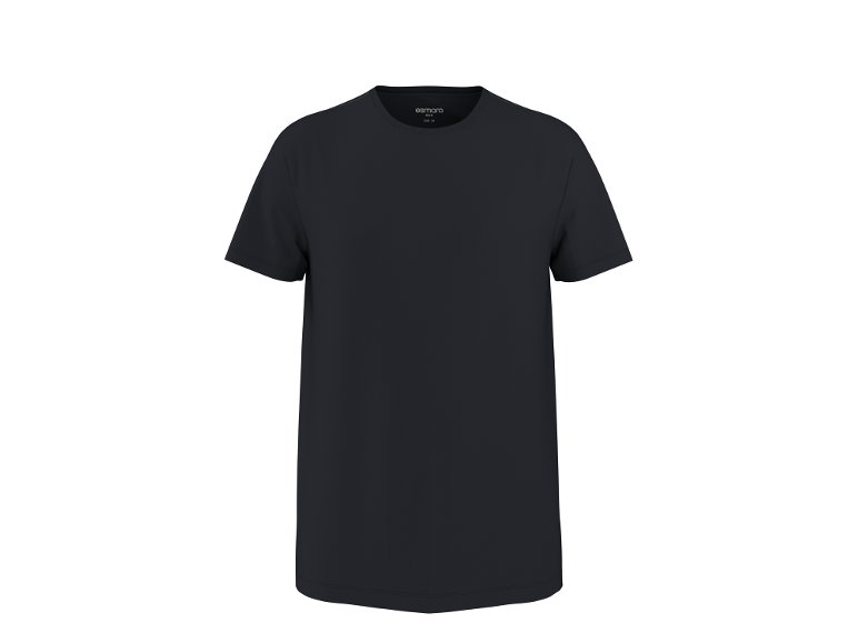 Black men's short-sleeved T-shirt with a round neckline.