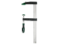 F-clamp with a green handle and the inscription DIN 5117, 400X120-30X8