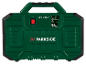 Green compressor with an on/off switch and a 94 dB noise level.