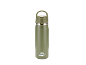 Green thermal water bottle with a flip-top lid and handle.