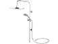 Chrome shower set with rain shower head and hand shower