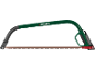 Green bow saw with a brown blade