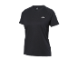 Black short-sleeved sports t-shirt with a small white logo on the chest.