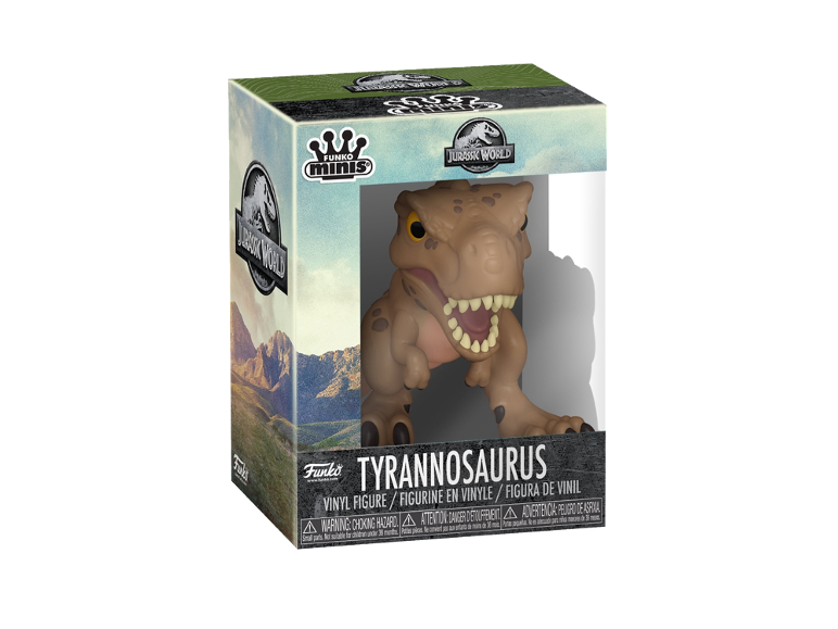 Tyrannosaurus vinyl figure in a dinosaur-themed box.