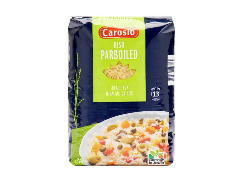 2kg pack of parboiled rice, ideal for rice salads, cooks in 13 minutes.