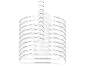Stack of 11 white clothes hangers with metal hooks and non-slip details.