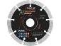 Diamond cutting disc for masonry, brick, and stoneware, with technical specifications and safety icons.