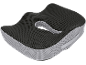 Black and grey ergonomic seat cushion with breathable mesh design.