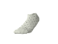 White ankle sock with black polka dots.