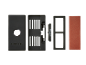 Knife sharpening kit with a black case, sharpening stone, and accessories.