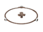 Brown microwave ring with three white wheels and a central support.