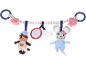 Baby hanging toy with an otter, a mirror, and a plush mouse.