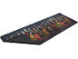 Kitchen mat with a design of spoons filled with various spices and herbs.