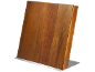 Wooden knife block with a metallic base
