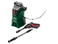 Green pressure washer with a spray gun and two lances.