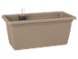 Beige rectangular planter with a water level indicator.