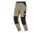 Beige work trousers with black reinforcements on the knees and pockets.