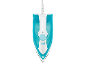 Turquoise and white steam iron with temperature control and steam buttons.