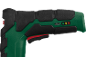 Green and black power tool with a USB-C port and battery indicator.