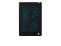 Black LCD writing tablet with children's drawings and letters.