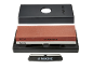 Double-sided sharpening stone with 400# and 800# grit in a black case.