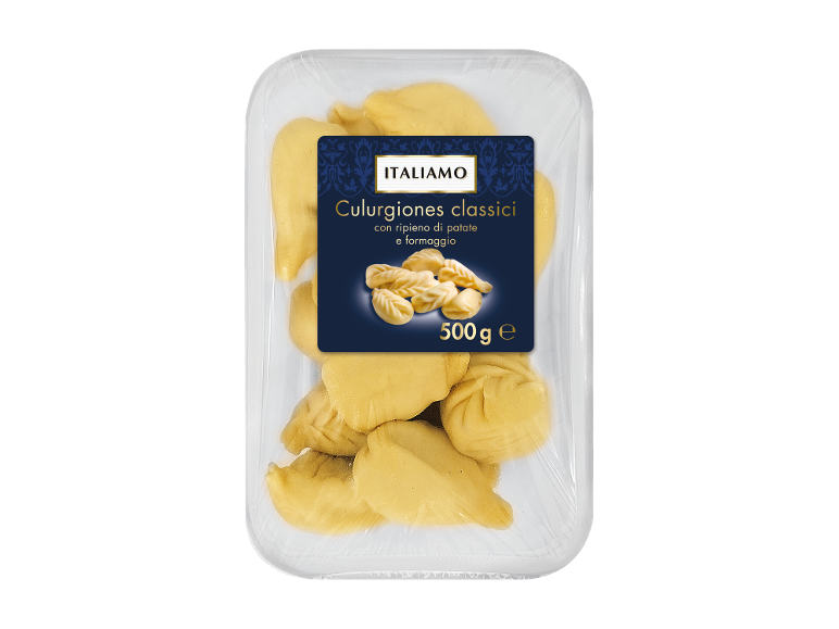 ITALIAMO Culingiones Classici with potato and cheese filling, 500g package.