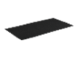 Black rectangular mat on a black background.