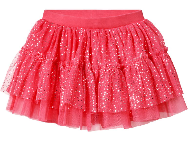 Pink tulle skirt with shimmering sequins