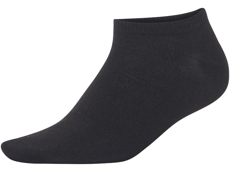 One black no-show sock on a black background.