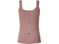 Pink ribbed camisole with lace trim