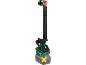 Battery-powered LED work light, with a red power button and a USB port.