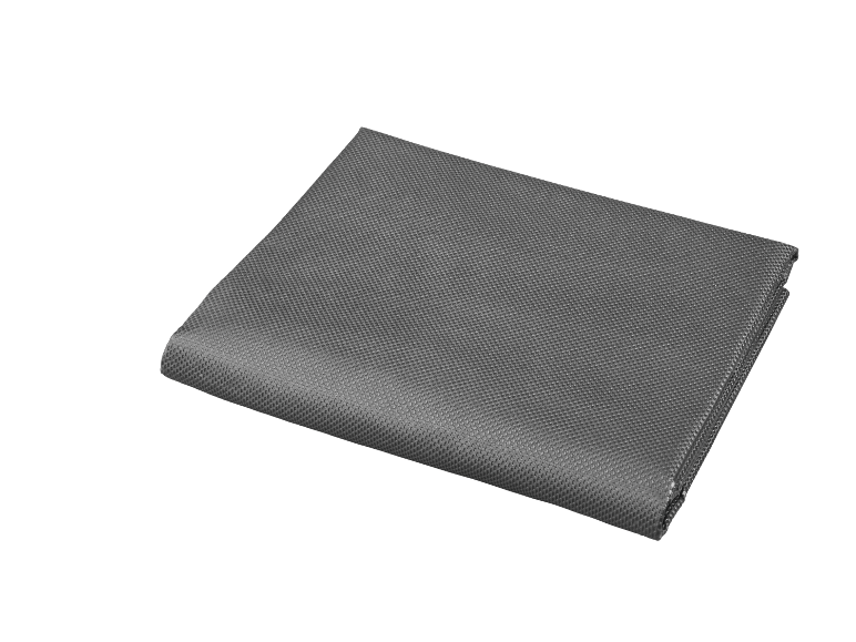 Folded grey fabric with a textured surface.