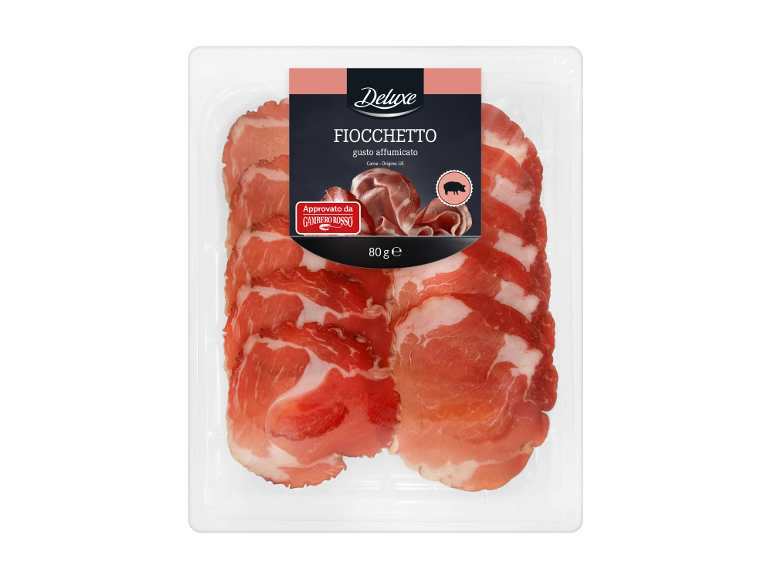 Packaged smoked fiocchetto 80g.