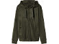 Dark green velvet hooded sweatshirt with zipper and pockets