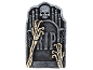 Halloween tombstone with skeletal hands, a skull, and 'RIP' text.