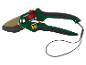 Green garden shears with a golden blade and black handle, featuring '30 YEARS' text.
