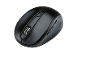 Black wireless mouse with a DPI button and scroll wheel.