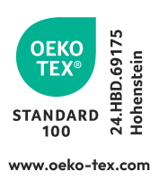 STANDARD 100 seal, number 24.HBD.69175 Hohenstein, www.oeko-tex.com