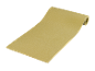Golden yoga or exercise mat, with one end rolled up.