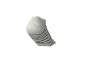 White invisible sock with black horizontal stripes.