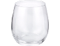 Round, clear glass