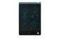Kids' LCD writing tablet with green drawings of a sun, flower, butterfly, and letters.