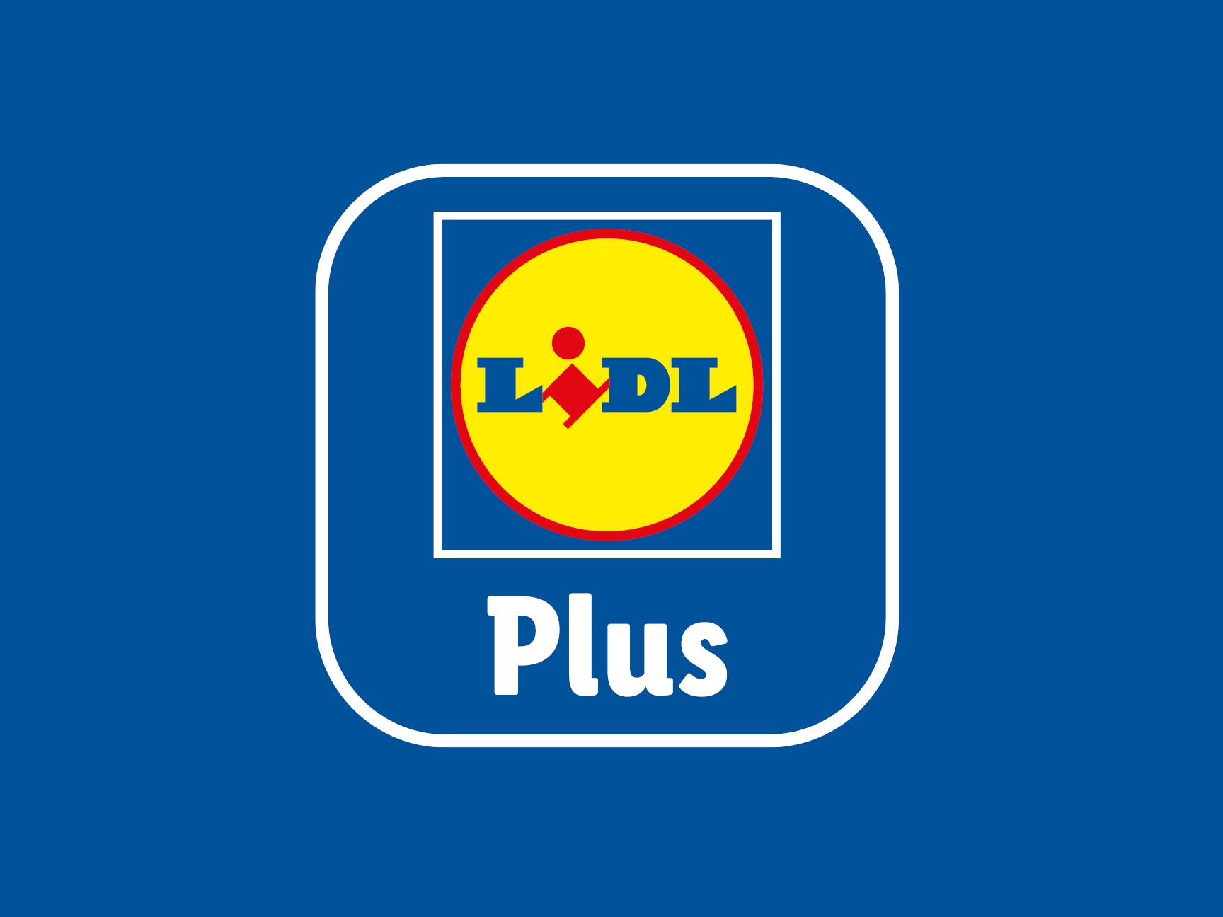 Lidl Plus logo on a blue background.