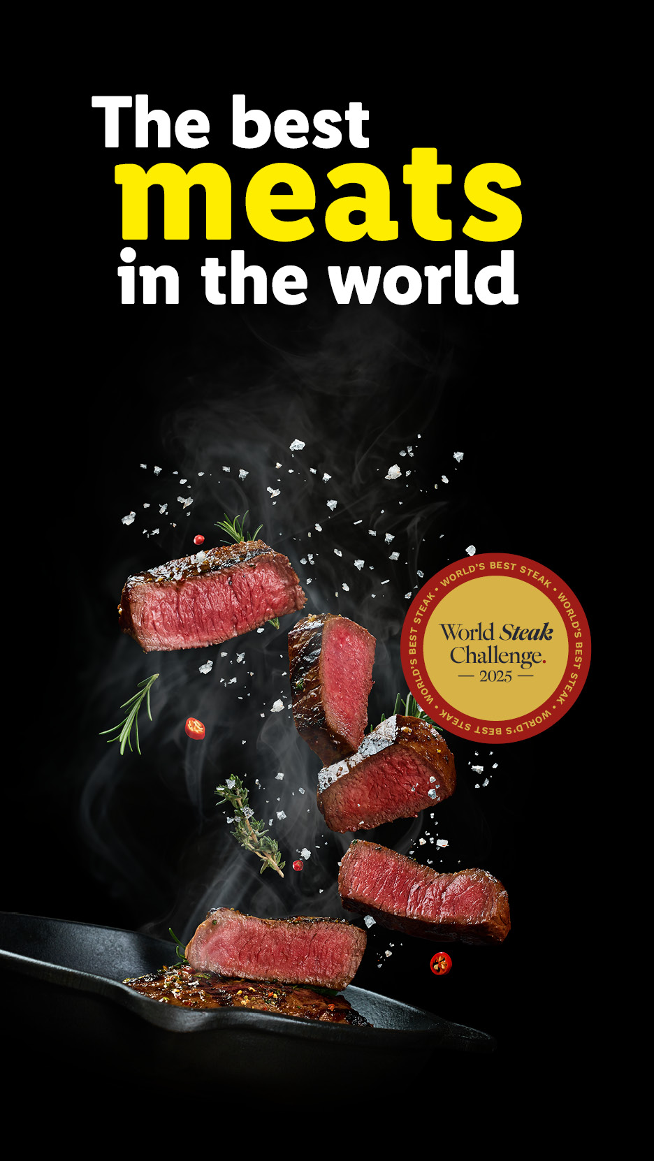 The best meats in the world. World Steak Challenge 2025 logo.
