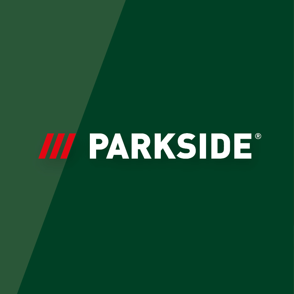 Logo with three red vertical bars and the word 'PARKSIDE' in white on a dark green background.