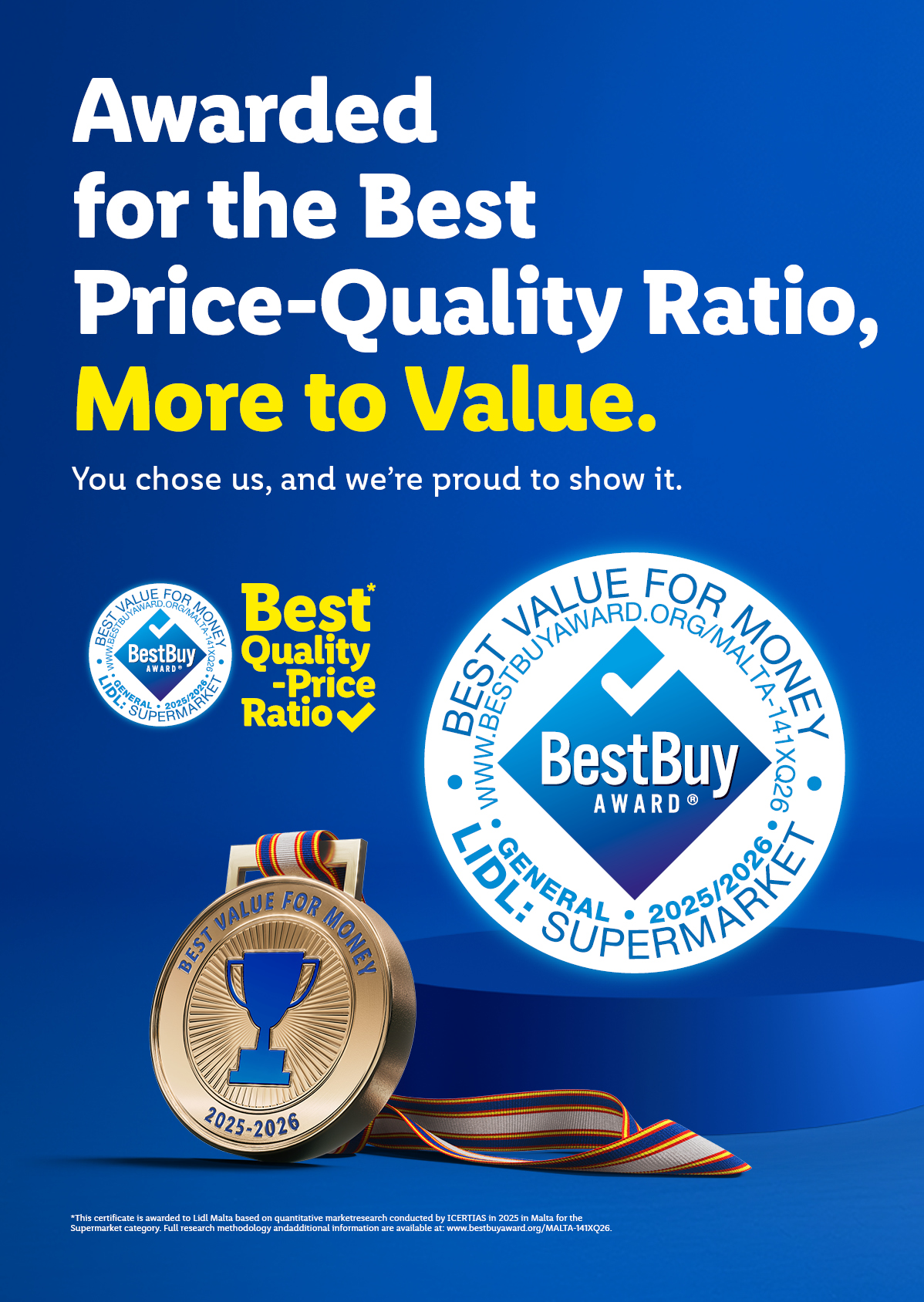 Lidl Malta awarded Best Price-Quality Ratio and Best Value for Money for 2025-2026.