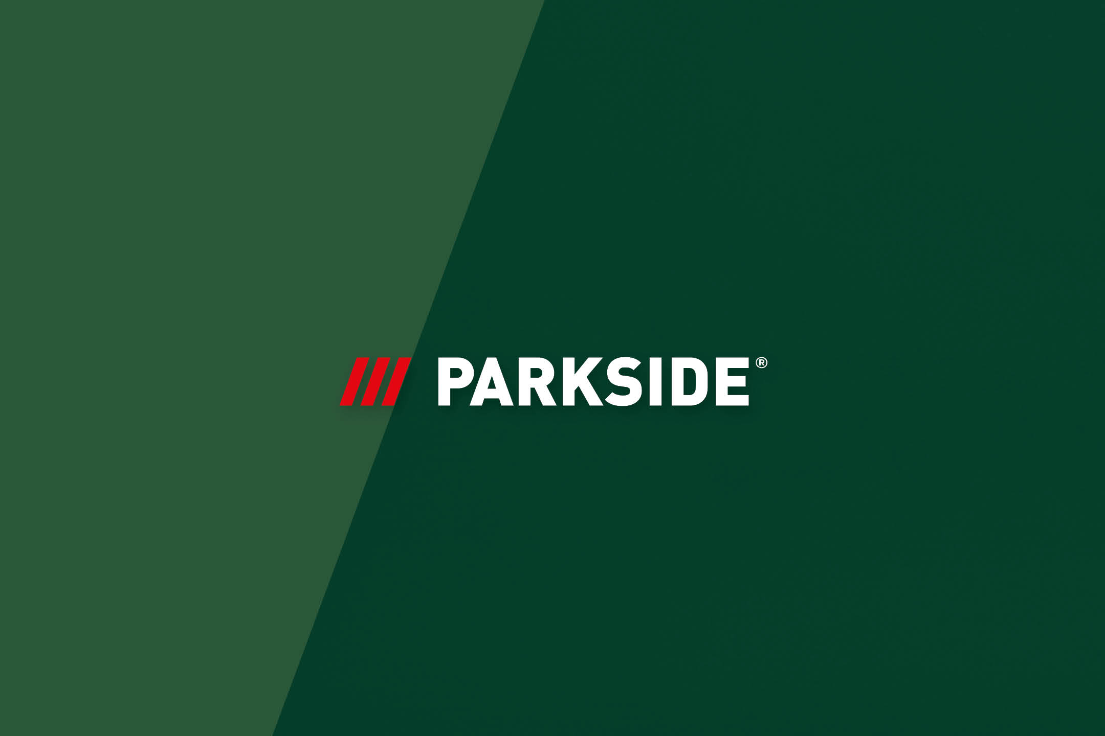 White text 'PARKSIDE' with red stripes on a dark green background.