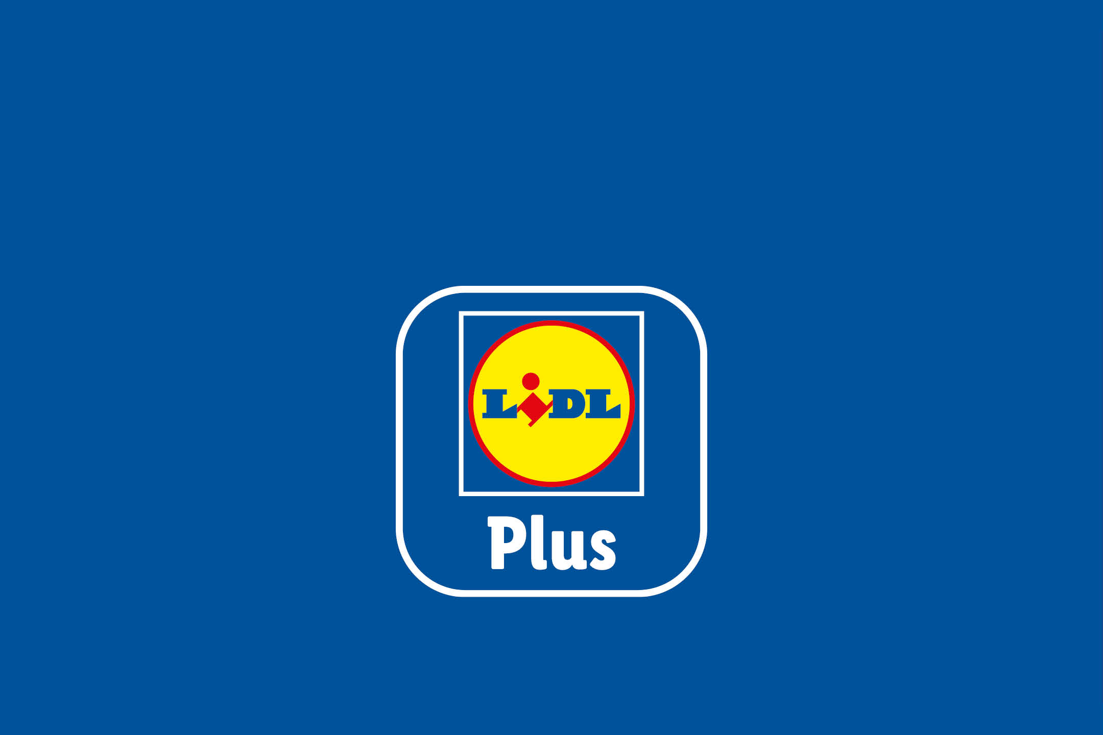 Lidl Plus logo on a blue background, featuring the brand's emblem and the word 'Plus'.