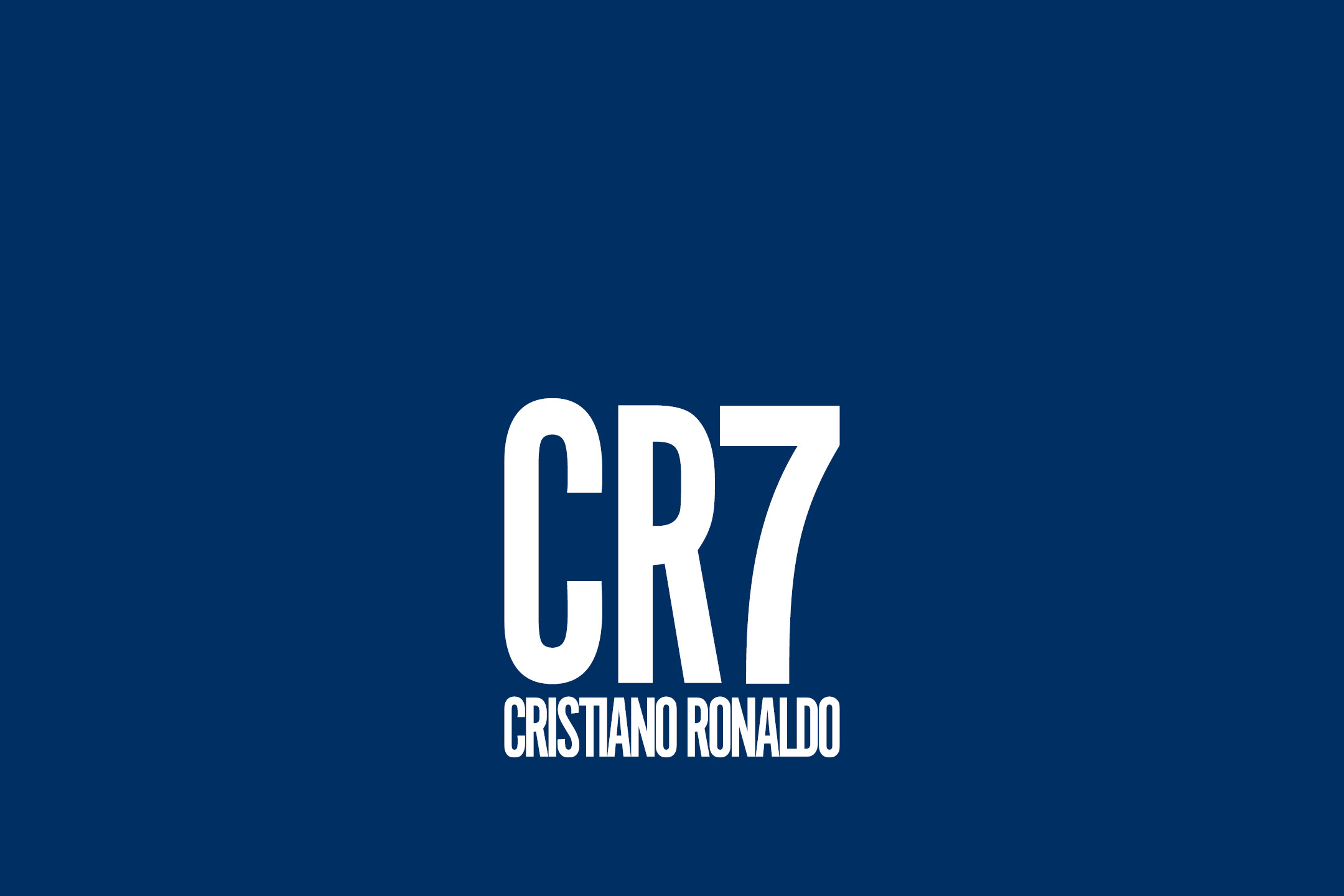 White text 'CR7 Cristiano Ronaldo' on a dark blue background.