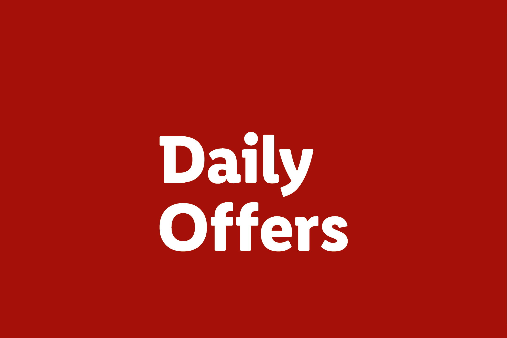 Daily Offers text in white on a red background.